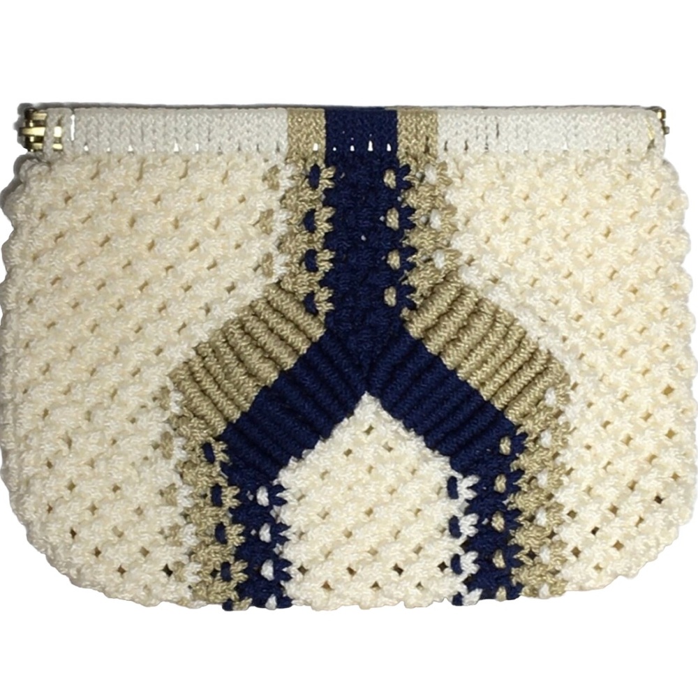 Handwoven Beige Clutch Bag.